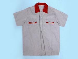 XC-My016银灰细斜纹大红领