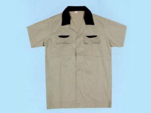 XC-My017米色细斜纹黑领