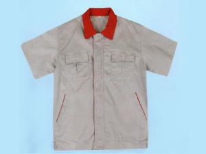 XC-My090浅灰细斜纹橘红领